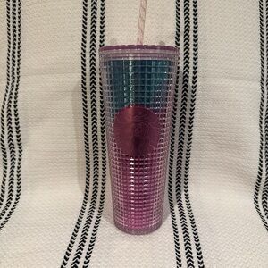 Starbucks Pink & Blue Grid Tumbler